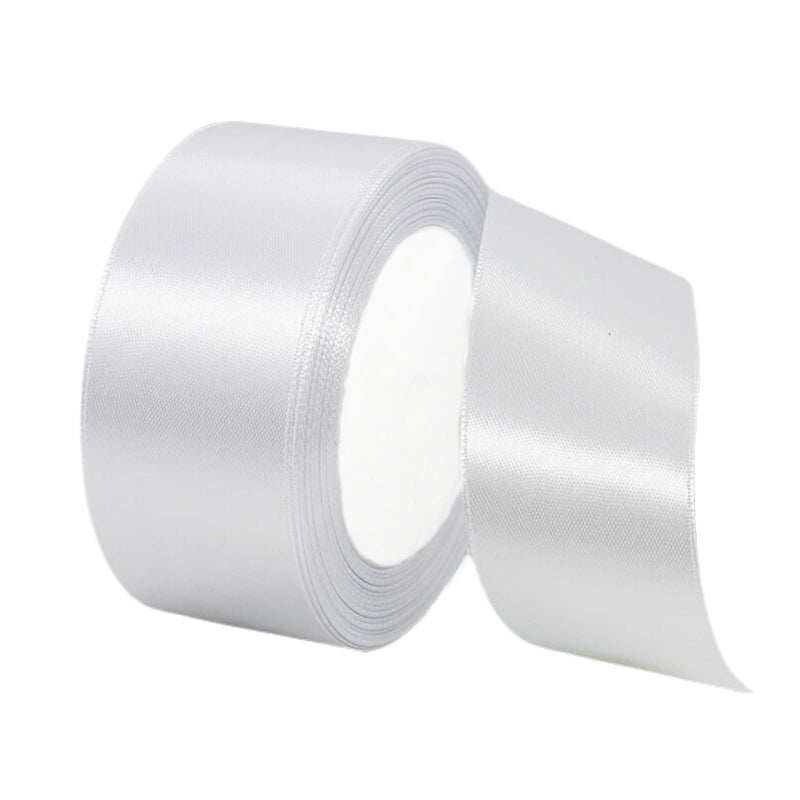 SWTOOL 1.5" Single Face Satin Ribbon 50 Yards Roll for Gift Wrap Sewing Projects Crafting Projects DIY Bow Wedding Decoration (White) - Image 3